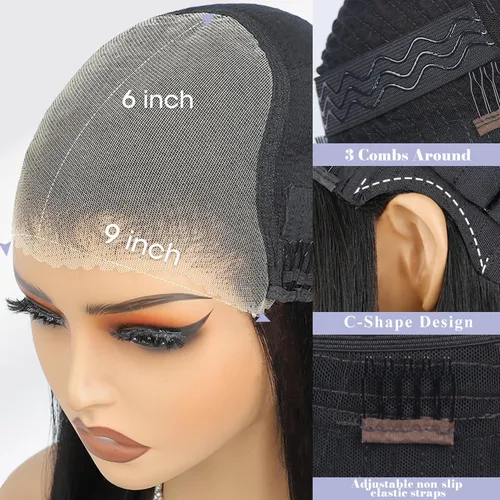 Miniatura 4 de LuAiJa Wear And Go Glueless Wigs Human Hair Pre Plucked Pre Cut 9x6 Hd Lace Front Wigs Human Hair Black Body Wave Lace Closure Wigs 200% Density