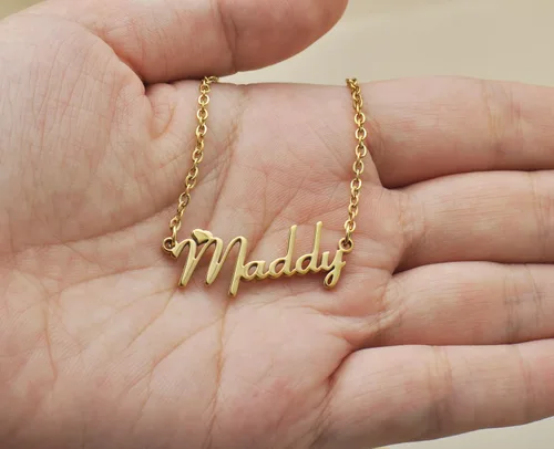 Miniatura 3 de Aoloshow Collar personalizado con nombre y pulsera hecha a medida con cualquier nombre, joyería de acero inoxidable para mujeres y mamás