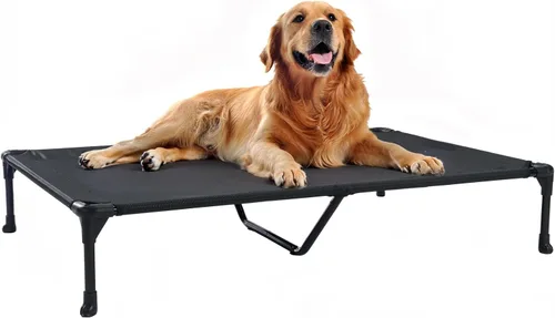 Miniatura 20 de Veehoo Outdoor Elevated Dog Bed for Large Dogs, Cooling Raised Dog Cot Off Ground Hammock Pet Beds with Breathable Mesh, No-Slip Feet, 50"x32
