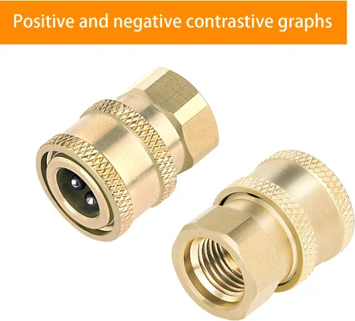 Miniatura 5 de Paquete de 3 acopladores para lavadora a presión, accesorios de latón, conexión rápida de 1/4 pulgadas a NPT hembra