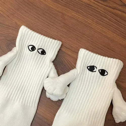 Miniatura 4 de UAURORAO Calcetines de pareja de muñecas 3D para mujeres y hombres, calcetines divertidos para sostener las manos en la mano, calcetines de amistad
