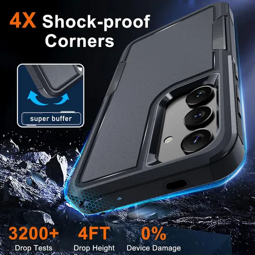 Miniatura 2 de Funda para Samsung Galaxy S24 FE, Cuerpo Completo Resistente de Servicio Pesado Robusta a Prueba de Golpes Funda Protectora para Teléfono con Correa