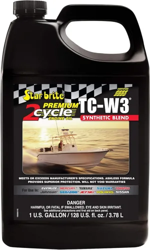 STAR BRITE Aceite de motor prémium de 2 ciclos TC-W3, mezcla sintética de alta calidad para todos los motores fueraborda de 2 tiempos, embarcaciones