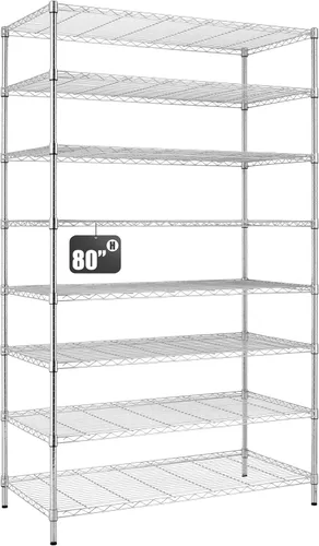 Miniatura 13 de Finnhomy Estantería de alambre de 8 niveles, estantería ajustable de alambre de acero, 14 x 36 x 80 pulgadas, 8 estantes de almacenamiento de metal