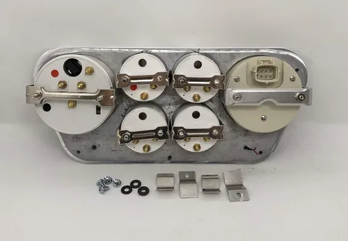 Miniatura 5 de Dolphin Gauges Compatible 1953-1955 Ford Truck 6 Gauge Dash Cluster Set, Programable, Aluminio Billet Pulido, Lentes Convexas, Movimientos Air Core