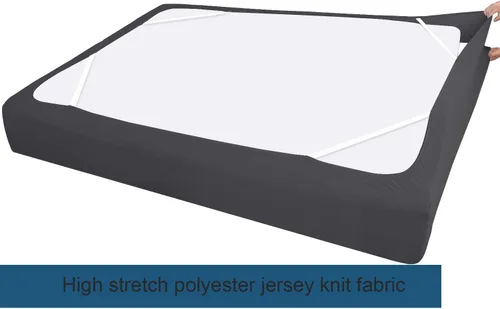 Miniatura 4 de Funda de somier tamaño completo, falda de cama de tela elástica alrededor de 4 lados, alternativa elegante para faldas de cama para hotel/hogar, se