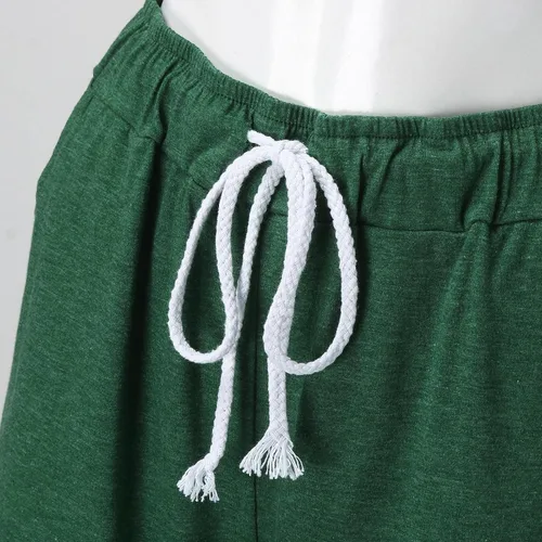 Miniatura 7 de Conjunto de dos piezas para mujer, conjunto deportivo de manga corta para mujer, conjunto de 2 piezas, conjunto de ropa de descanso con cordón
