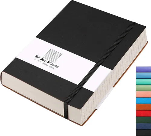 Miniatura 21 de AHGXG Cuaderno rayado – 320 páginas numeradas grande B5 grueso diario universitario rayado, papel rayado grueso de 100gsm, tapa blanda de piel Azul