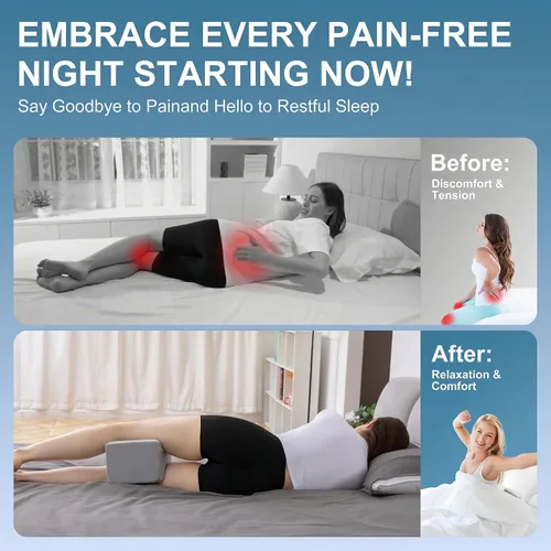 Miniatura 8 de UJPFEO Almohada de rodilla para personas que duermen de lado, almohada refrescante de espuma viscoelástica para dormir entre las rodillas, almohada