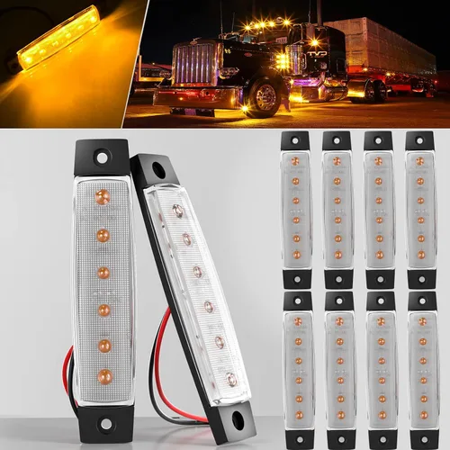 Miniatura 13 de BJZ luces LED para remolque verdes, 6 luces LED, barra de luz de señal de giro, indicador de luz de 3.8" para parte delantera y trasera