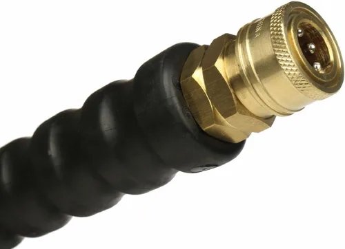 Miniatura 2 de 4000 PSI Gris 3/8" x 50 pies 1 capa de alambre de alta resistencia trenzado de goma envuelta manguera de lavado a presión con acopladores