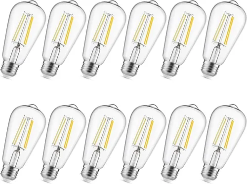 Miniatura 22 de Gozelux – Bombillas LED Edison vintage regulables, 60 vatios equivalentes a 750 lúmenes, 6 vatios, bombillas Edison de luz diurna blanca de 5000K