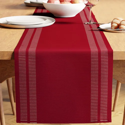 Miniatura 22 de Encasa XO Camino de mesa de comedor de 13 x 72 pulgadas Algodón acanalado fino teñido con hilo Azul escalera Lavable a máquina Escalera Azul
