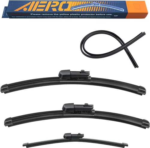 Miniatura 32 de AERO Avenger - Limpiaparabrisas prémium de 26 pulgadas + 19 pulgadas para todas las estaciones con repuestos de goma adicionales, repuesto