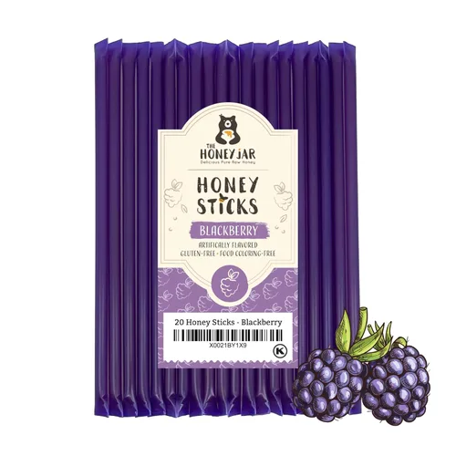 Miniatura 45 de The Honey Jar Palitos de miel lisos, pajitas de miel pura para el té, café o un placer saludable, una cucharadita de miel saborizada por barra