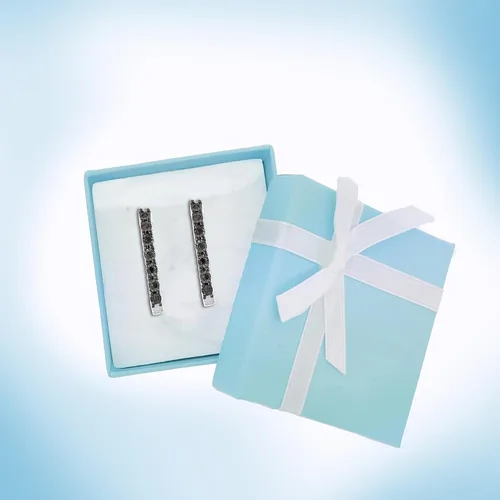 Miniatura 7 de Hdiamonds Pendientes de aro de plata de ley con diamantes