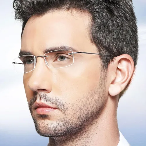 Miniatura 2 de Titanium Rimless Reading Glasses for Men Women Super Light Blue Light Blocking Computer Readers with Rectangular Lens