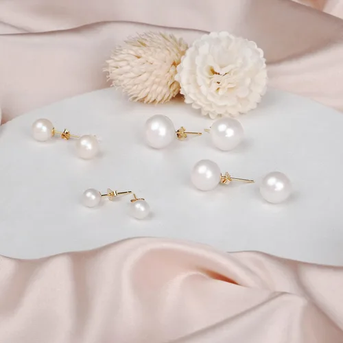Miniatura 6 de Pendientes de perlas reales de agua dulce pendientes de perlas de calidad para mujer