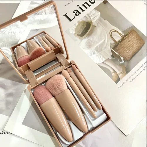 Miniatura 2 de Juego de brochas cosméticas de mini función completa, espejo de maquillaje, fácil de transportar, juego de brochas de maquillaje de viaje