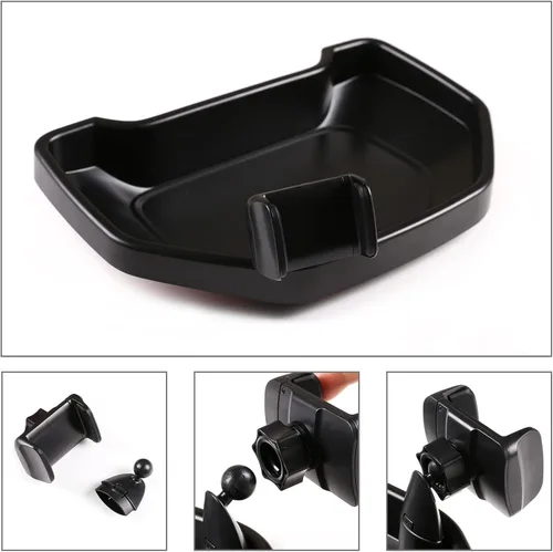 Miniatura 5 de Bandeja de almacenamiento de mesa de tablero de consola central de automóvil de ABS negra para Toyota Tundra 2014-2021, organizador de instrumentos