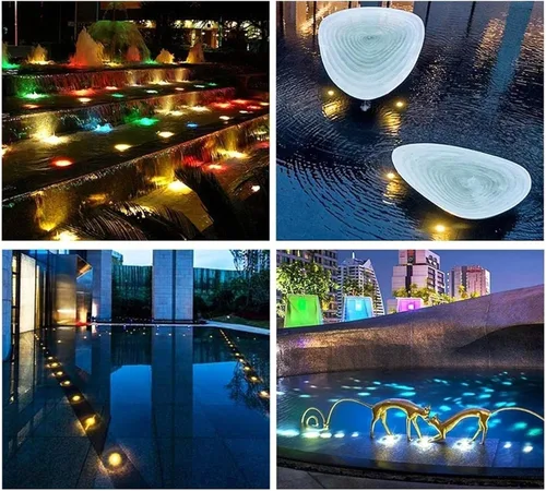 Miniatura 6 de 2 focos RGB para exteriores, luces LED de fuente, foco de tierra LED con control remoto IP68, impermeable, enterrado, lámpara de jardín enterrada