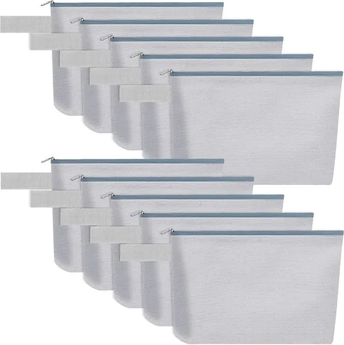 Miniatura 71 de 10 bolsas de maquillaje de lona de algodón con parte inferior y correa, bolsa de cosméticos multiusos con cremallera, bolsa de aseo de viaje, bolsa