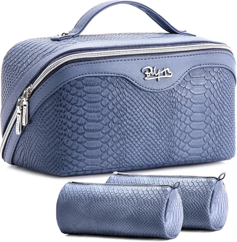 Miniatura 19 de BOYATU Bolsa organizadora de maquillaje de viaje, bolsa de cosméticos: Juego de 3 bolsas de maquillaje para mujeres con asa - Bolsas de aseo