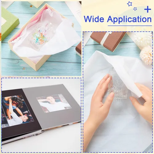 Miniatura 5 de Gersoniel 100 hojas de 20 x 30 pulgadas, sin ácidos, color blanco, sin ácidos, para almacenamiento de ropa, sin búfer, para almacenar y preservar