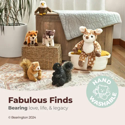 Miniatura 3 de Bearington Nanook Wolf - Peluche de lobo suave, tierno y realista de 13 pulgadas con cuerpo flexible, adorable regalo realista de lobos para niños