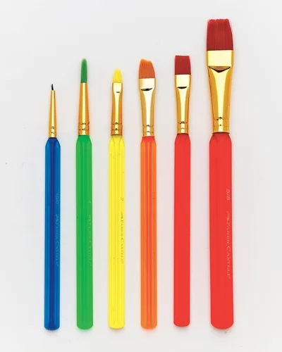 Miniatura 3 de Faber-Castell Juego de pinceles triangulares, 6 tamaños surtidos, pinceles para niños