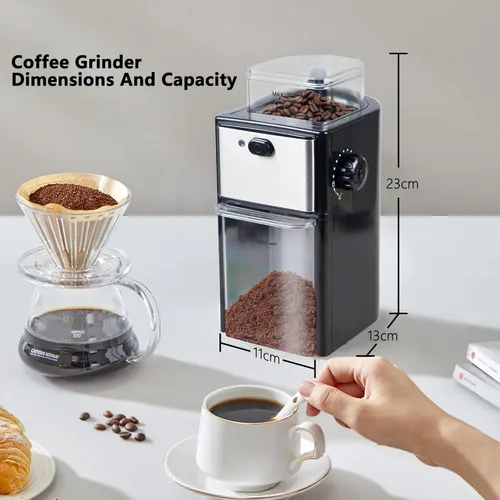 Miniatura 2 de Molinillo de café eléctrico para uso doméstico, molinillo de granos de café con 12 ajustes de molienda para expreso, goteo y prensa francesa