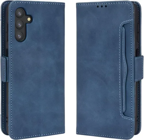 Compatible con Samsung Galaxy A13 5G de 6.5 pulgadas 2022, funda magnética de piel sintética para Samsung Galaxy A13 5G de 6.5 pulgadas 2022 Azul