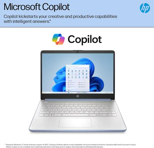Miniatura 5 de HP Laptop insignia de 14” con potencia de IA 2025, Office de por vida, para estudiantes y negocios, CPU Intel de 4 núcleos, 16 GB de RAM, 628 GB