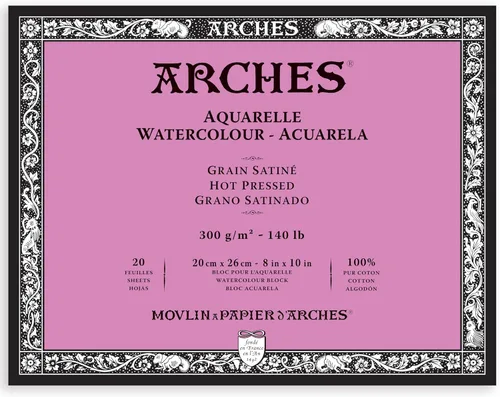 Miniatura 10 de Bloque de papel acuarela Arches, prensado en frío, 8" x 10", 140 libras