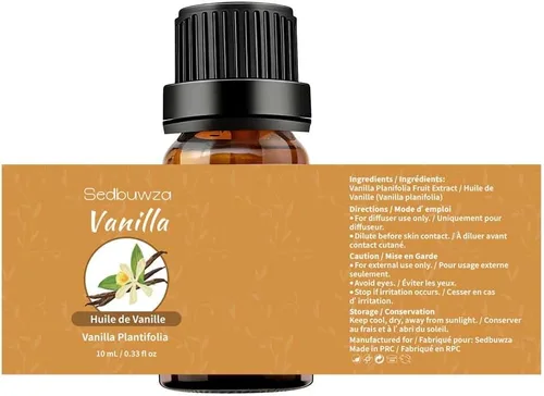 Miniatura 2 de Sedbuwza Juego de aceites esenciales de vainilla, paquete de 2 aceites de aromaterapia de vainilla para masaje, difusor, perfume, jabón, fabricación