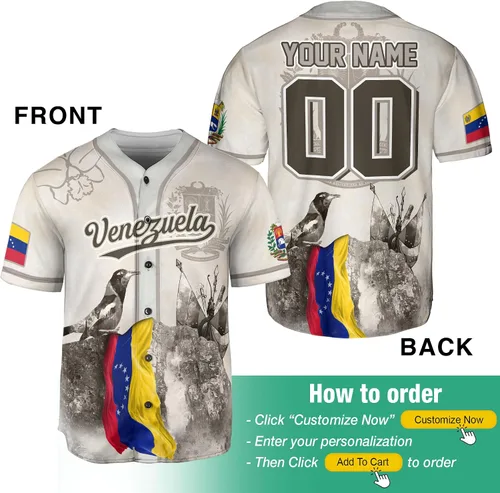 Miniatura 2 de CHIARA CONTI11 Camiseta de béisbol personalizada de Venezuela, camisetas de Venezuela para hombres, camiseta de Venezuela, camisa de Venezuela