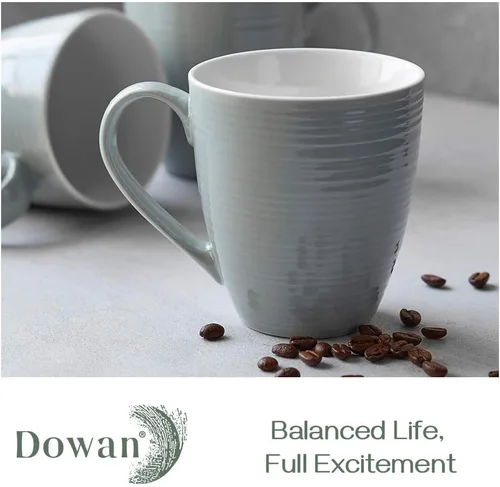 Miniatura 2 de DOWAN Tazas de café, juego de 6 tazas de café de 17 onzas, tazas de té corrugado (gris)