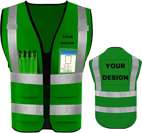 Miniatura 31 de Chaleco de seguridad de alta visibilidad reflectante, personaliza tu logotipo, ropa de trabajo de seguridad con tiras reflectantes y bolsillos A