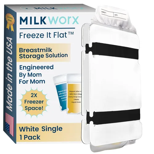 Miniatura 10 de Freeze It - Sistema de almacenamiento de leche materna plano, organizador que ahorra espacio para bolsas de almacenamiento de leche materna, Negro