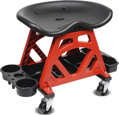 Miniatura 10 de MaxWorks 80771 Asiento neumático de rodillo/rastrillo con altura ajustable - Capacidad de 300 libras