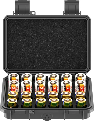 Miniatura 14 de KIWIFOTOS Organizador de baterías C con 15 ranuras para almacenamiento, resistente al agua, IP67, impermeable, celda C, LR14, contenedores alcalinos