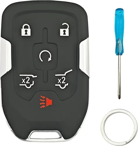 Miniatura 9 de Funda para llave inteligente para Chevy Silverado GMC Sierra 315MHz Entrada sin llave Reemplazo remoto HYQ1AA (con Chip, 5 Botones)