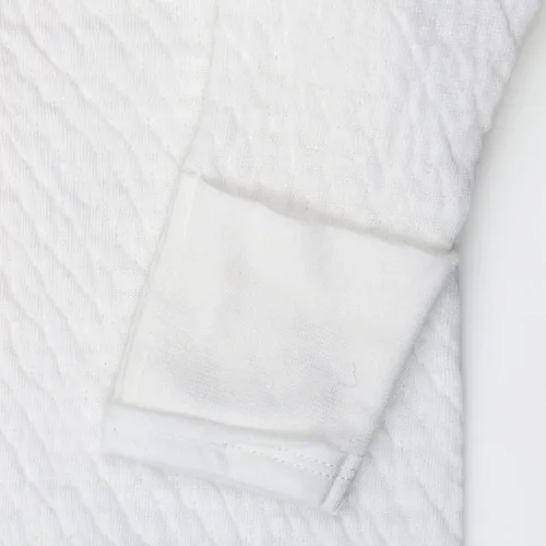 Miniatura 2 de HonestBaby Conjunto de mameluco de algodón orgánico de una pieza para bebé, Blanco