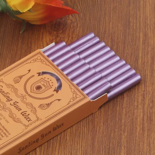 Miniatura 3 de 40 varillas de cera de sellado de color morado rojizo con pistola de pegamento y 2 bolígrafos de sellado de cera para invitaciones de boda