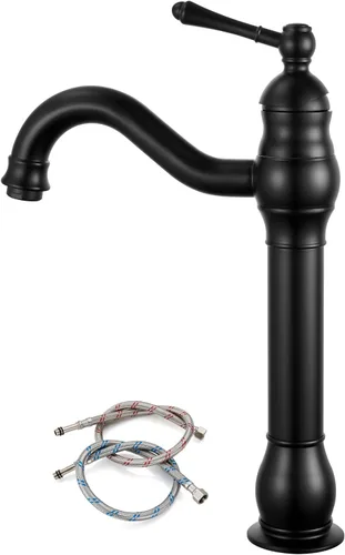 Miniatura 17 de gotonovo Grifo de lavabo giratorio de 360°, grifo de baño alto de una sola manija, 1 agujero, grifo mezclador de lavabo de granja, mangueras