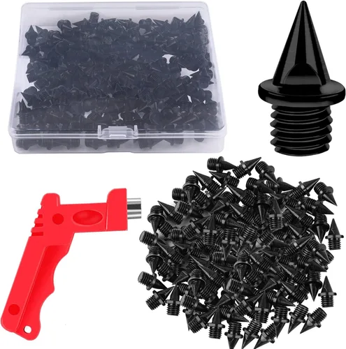 Miniatura 10 de JULMELON 120 PIEZAS Clavos de Pista y Campo Traviesa de Acero Inoxidable de 1/4 pulgada Clavos para Zapatos de Golf con Llave para Clavos, Clavos