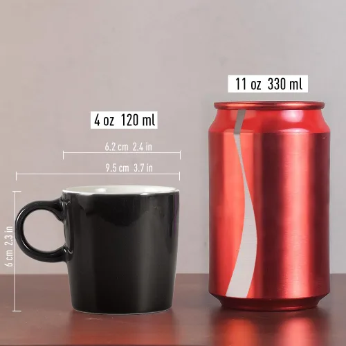 Miniatura 8 de homEdge Mini Taza de Espresso de Porcelana, 4 Onzas / 120 ml Pequeñas Tazas de Café Cerámicas Demitasse para Espresso, Té - Juego de 6