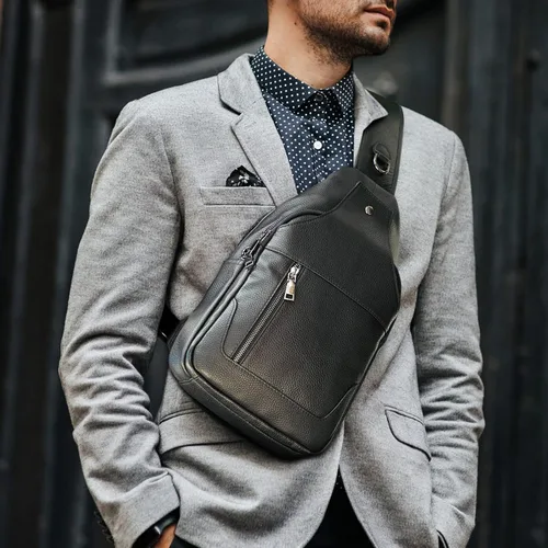 Miniatura 2 de Polare - Bolso bandolera de piel de vacuno impermeable y casual para hombre
