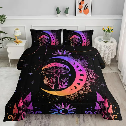 Miniatura 32 de Axolotl Juego de edredón de tigre individual para niños, juego de ropa de cama de animales salvajes para hombres, juego de edredón de mandala