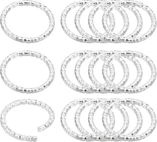 Miniatura 10 de PATIKIL Anillo con dije de copa de vino de 0.05 x 0.59 pulgadas, paquete de 100 aretes de metal con cuentas trenzadas, anillos abiertos, dorado